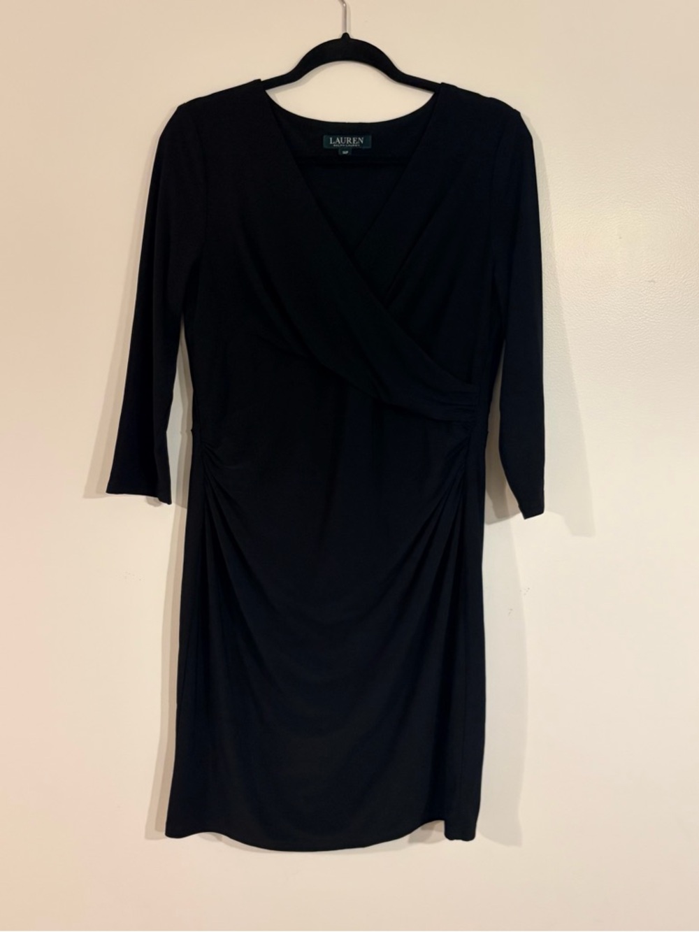 Lauren Ralph Lauren Black Long-Sleeve Wrap Dress